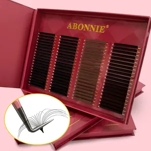 Abonnie XXl包装定制标志深色哑光羊绒卷睫毛托盘浅棕色和巧克力棕色睫毛延伸