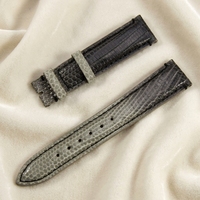 Bracelet de montre de luxe personnalisé en cuir grain crocodile effet python avec boucle ardillon et fermoir déployant double bouton-poussoir