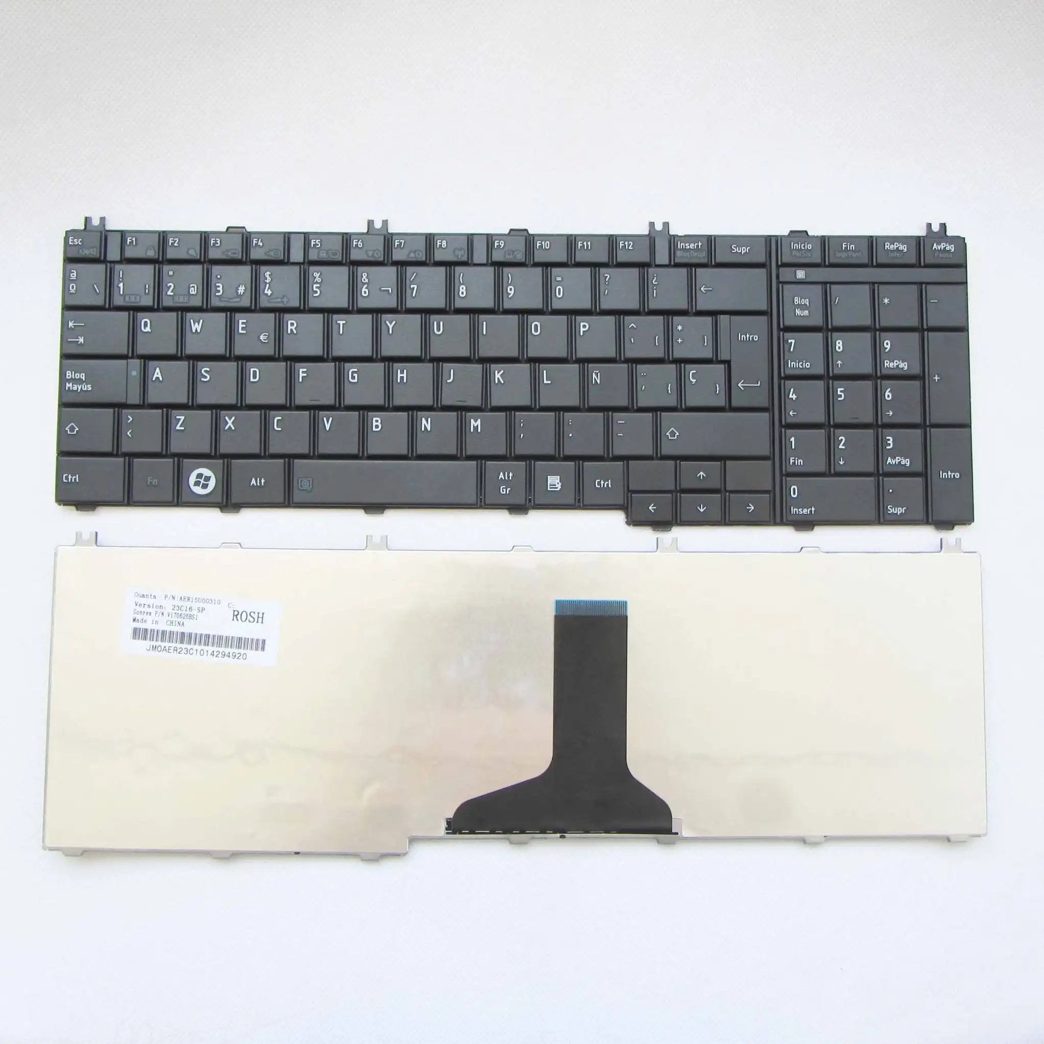 Teclado Espagnol SP clavier D'ordinateur Portable Pour Toshiba Satellite C650 C655 C660 C665 L650 L655 L670 L750 L770