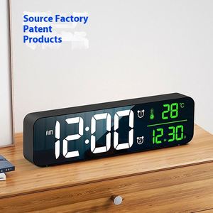 Hot-Selling Square <b>Large</b> LED Music Wall <b>Clock</b> Electronic Quartz Alarm <b>Clock</b> Temperature Display ABS Material Modern Design - Product Image 6
