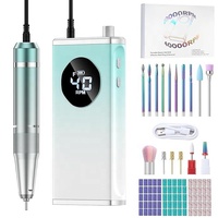Kit de perceuse à ongles électrique professionnelle LM 40000 tr/min, 15 embouts, portable, sans fil, pour ongles en acrylique, machine à polir le gel
