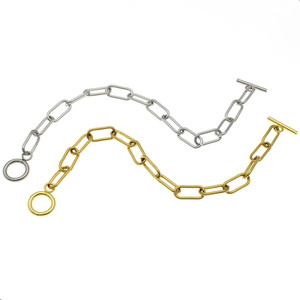 <b>Cross</b> <b>Chain</b> Bracelet Stainless Steel Oval Link Interlocking Hip Hop Unisex Jewelry - Product Image 3