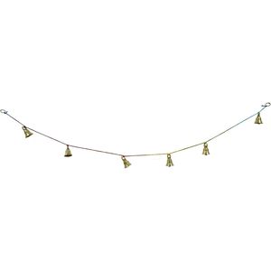 Corde de cloche en laiton de style indien vintage 6 cloches suspendues pour la décoration murale Accents muraux traditionnels en laiton - Product Image 5