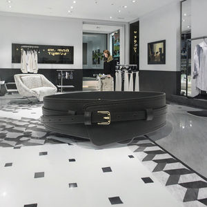 Ceinture large pour femme en cuir de vache véritable avec boucle automatique en alliage, légère, formelle, largeur 7,8 cm, longueur 83 cm/103 cm en option - Product Image 3