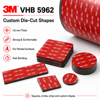 Оригинальная клейкая лента 3M 5962 VHB, 3 м, 5 м, 33 м, черная, из акриловой пены, для поверхностей с порошковым покрытием