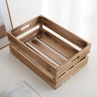 Panier en bois artisanal écologique, personnalisé, décoratif, peint, rectangulaire, caisse de rangement, manipulation au laser, promotion de fruits et de vin