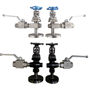 레벨 게이지 오프셋 스테인리스 스틸 탄소강 콕 밸브 (리플렉스 투명 유리 레벨 게이지용) - Product Image 1