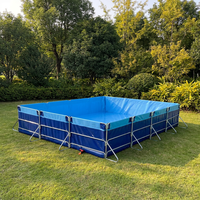 Équipement d'aquaculture, réservoir à poissons rectangulaire en acier galvanisé, installation facile, pour l'élevage de poissons et de crevettes, fourniture directe d'usine