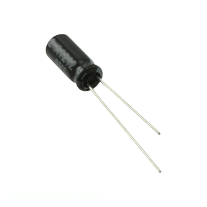 Condensador Original CAP ALUM 3.3UF 20% 50V RADIAL TH de Montaje a Través de Orificio 50PK3R3MEFC5X11 3.3 uF - Product Image 1