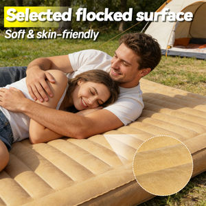 Materasso Gonfiabile Biposto in Tessuto Scamosciato a Trazione Diretta, con Supporto ad Alta Elasticità per Interni ed Esterni. - Product Image 3