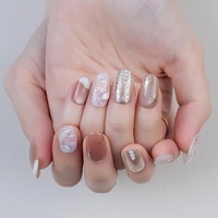 Ongles artificiels courts en acrylique, style français, mignons, faits à la main, effet œil de chat, couvrants, pré-dessinés, 10 pièces, JUANLUAN, certifiés CE