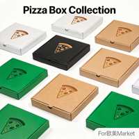Boîte à pizza en carton ondulé personnalisée, boîte d'emballage alimentaire, boîtes à pizza imprimées pour emporter, boîtes à pizza jetables pour la livraison