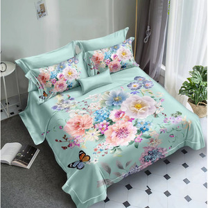 Housses de couette brossées en microfibre Turquoise 3D, classiques imprimées, ensembles de literie - Product Image 4