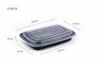 Contenedor Rectangular de Grado Alimenticio PP, Contenedor Desechable para Alimentos, Apto para Microondas, Lonchera para Arroz