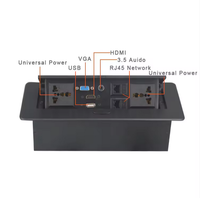 Eingebettete Reihensteckdose mit versteckter Verbindung, Pop-up-Industrie-Desktop-Steckdosenleiste 10A 2 USB Multifunktionsbox für Büro-Audioausrüstung
