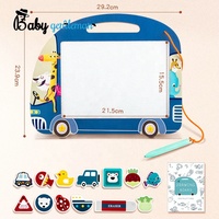 Tableau magnétique en bois en forme d'éléphant avec stylet, tampons et gomme, tablette à dessin portable pour enfants, jouet réutilisable Z12285B