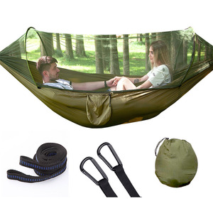<span class=keywords><strong>Hamac</strong></span> de camping avec filet, hamacs parachutes doubles portables légers, <span class=keywords><strong>hamac</strong></span> de camping haute capacité et résistant à la déchirure - Product Image 1