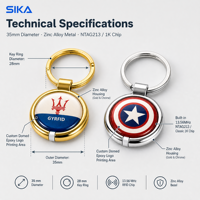 Porte-clés intelligent en époxy programmable 13,56 MHz SK10023 Mini Tag RFID NFC étanche pour contrôle d'accès, carte de membre, hôtel