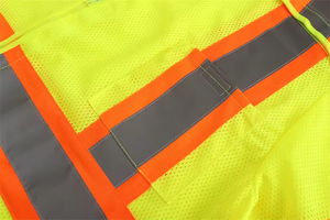 Gilet per geometra per lavori di costruzione di classe 3 ANSI manica corta a 5 punti di sicurezza con riflettore a maglia staccabile - Product Image 5