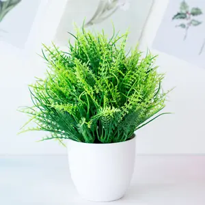 20-25cm盆栽花シミュレーション小さな鉢植え植物ホームオフィステーブル用人工緑盆栽植物