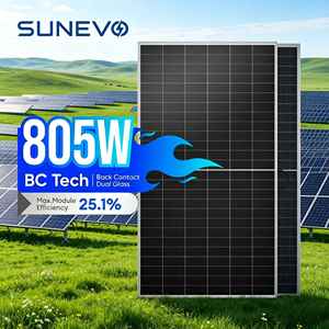 Sunevo แผงโซลาร์เซลล์แบบสองหน้า750W 770W 800W 805W ชนิด N ที่ได้รับการรับรองสำหรับระบบจัดเก็บพลังงานในอุตสาหกรรม B 156cells 7 - Product Image 1
