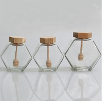 Pot en verre hexagonal pour miel, 4 oz, 8 oz, 12 oz, 16 oz, 100 ml, 180 ml, 280 ml, 380 ml, vente chaude