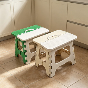 Portable <b>Plastic</b> Folding <b>Stool</b> Green Khaki Lightweight Collapsible For Home Outdoor Fishing - Product Image 1