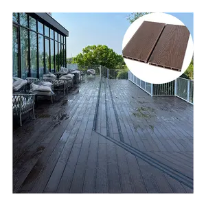 Fabricant chinois de carreaux de terrasse en bois Wpc à gaufrage en profondeur 3d Revêtement de sol en bois composite antidérapant