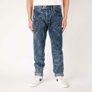 PORTACE ENTERPRISES Jeans de Hombre de Pierna Recta con Lavado Ácido, Cintura Media, Corte Regular, Mezclilla de Algodón Ecológica, Resistente a la Decoloración - Product Image 1