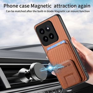Funda para Redmi Note15pro Xiaomi 17ProMax K90, Piel Sintética, Ranura para Tarjetas Magnéticas, Soporte Invisible, Antigolpes, Cobertura Total, Simple - Product Image 3