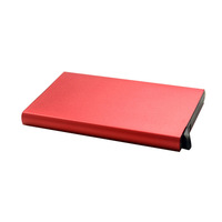 Dompet Kartu Otomatis Minimalis Lulin, Tempat Kartu Geser, Pelindung Kartu RFID Logam, Dompet Aluminium