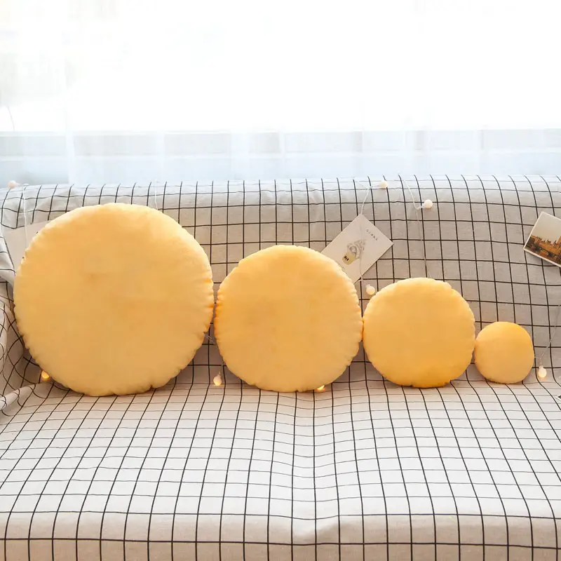 12cm 22cm 30cm 40cm Soft toys bulk plush yellow face round cushion stuffed plush toy face smile pillow for sleepers