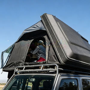 Carpa de techo rígida de lujo para coche, carpa plegable con bolsa para zapatos, tienda de campaña para techo de camión con escalera, para SUV y actividades al aire libre - Product Image 2