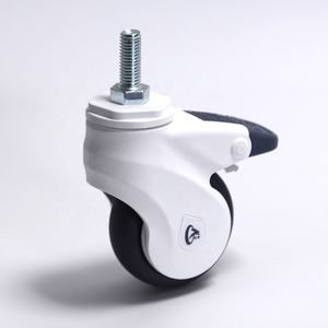 Stabile & sichere, flexibel drehbare Schraubwellen-Lenkrolle mit Einzelrad und Feststellfunktion für Postpartum-Mutter-Baby-Bett - Product Image 4