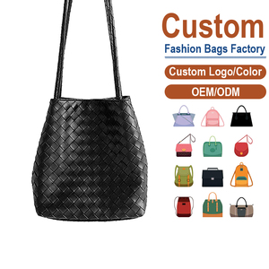 Bolso de Hombro de Cuero PU Tejido Estilo Vintage, Bolso Tote de Hombro Único Trenzado Estilo Retro para Mujer - Product Image 1