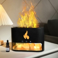 Diffuseur d'arôme flamme de feu avec logo personnalisé 250ml de roches salées en cristal de l'Himalaya Diffuseur d'humidificateur d'air à flamme tactile Huile essentielle