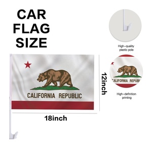 Bandera Personalizada para Ventana de Auto con Logotipo de California, 12x18 Pulgadas, Doble Cara, Poliéster, Oso del Condado de San Mateo, con Clip y Asta para Deportes - Product Image 2