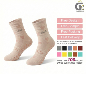 Calcetines de Pilates Personalizados, Transpirables, Antideslizantes, Cómodos, Delicados con la Piel, Duraderos, con Agarre, Calcetines de Algodón para Mujer para Entrenamiento - Product Image 1