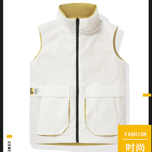 Chaleco Reversible Personalizable con Cuello Alto Grueso, Color Sólido, Poliéster, Ropa Casual para Hombre con Impresión de Logotipo - Product Image 5