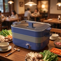 Prix usine 5L multifonctionnel cuisinière électrique antiadhésive carré marmite poêle en verre trempé économiseur d'énergie pour hôtel