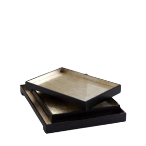Bandeja Otomana de Madera Moderna y Minimalista con Acabado de Grano Natural, Bandeja Multiusos para Servir Desayuno y Café, Centro de Mesa - Product Image 1