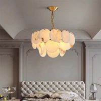 Lustre rond en albâtre naturel, lustre de luxe espagnol, luminaire suspendu moderne de luxe pour salle à manger, salon, îlot de cuisine