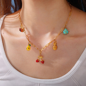 จี้ผลไม้สแตนเลสชุบทอง 18K อุปกรณ์ทำเครื่องประดับ DIY จี้สำหรับสร้อยคอและสร้อยข้อมือสำหรับทุกเพศ - Product Image 4