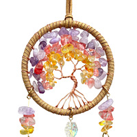 Pendentif de voiture en tranche d'agate de cristal fait main Design tissé luxueux et simple Texture haut de gamme Cerceau de fer en fil de bronze