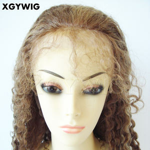 10 "-26" Stock 100% cheveux humains brésiliens vierges 8/613 couleur de surbrillance Transparent profond bouclé célébrité longue <span class=keywords><strong>blonde</strong></span> pleine dentelle perruques - Product Image 6