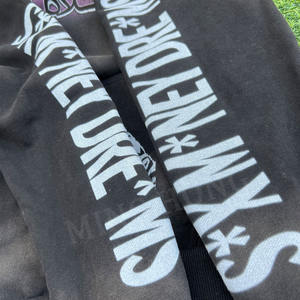 OEM Sweat à capuche vintage pour homme à épaules tombantes personnalisable Sweat à capuche délavé imprimé de haute qualité - Product Image 6