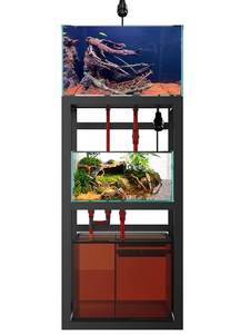 Under Cabinet Fish <strong>Tank</strong> <strong>for</strong> <strong>Turtles</strong> Double Layer Stream Design Glass Material No Water Change Customizable Ultra White - Product Image 6
