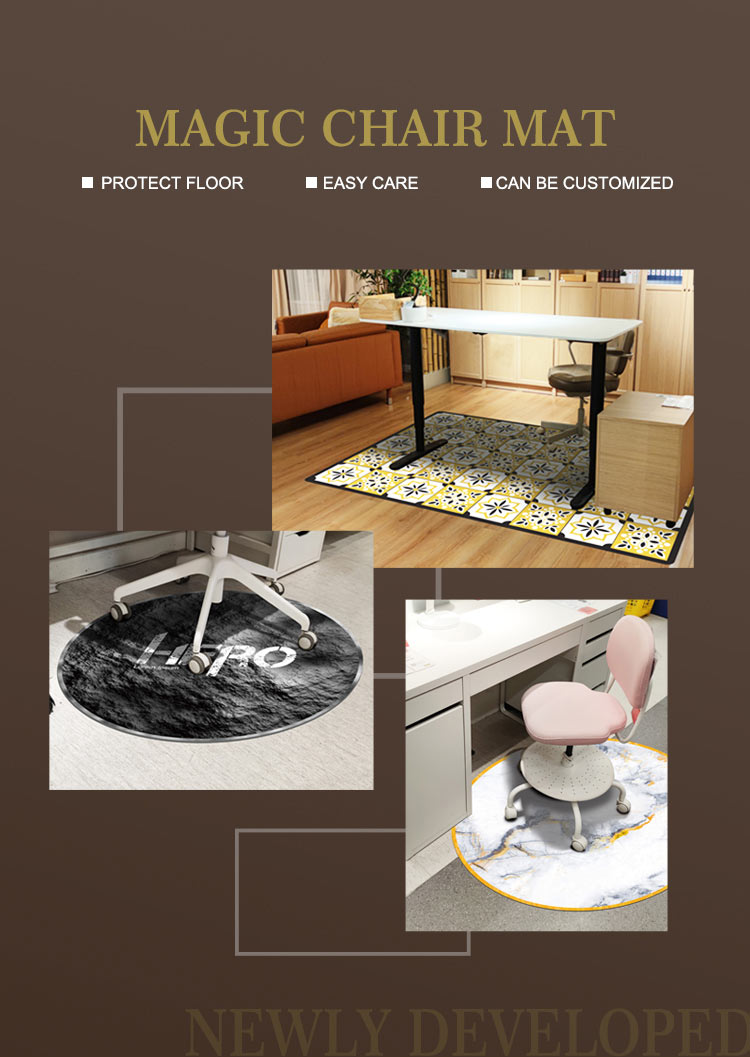 Round Office standing E-Sport Gaming Desk Chair rubber Floor Mat,Non-slip gaming floor mat(图1)