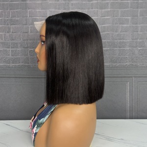 Perruque Bob Lace Front Pré-Pluckée <span class=keywords><strong>Cheveux</strong></span> Naturels Non Traités 2x6 pour Lace 100% <span class=keywords><strong>Cheveux</strong></span> Humains Brésiliens Vierge Remy Longs et Lisses - Product Image 5