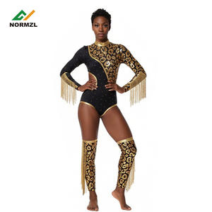 महिला मेजर नृत्य वर्दी सफेद गुलाबी काले रंग की नृत्य टीम प्रदर्शन नृत्य नाउन फ्रिंज मेजर वर्दी - Product Image 5